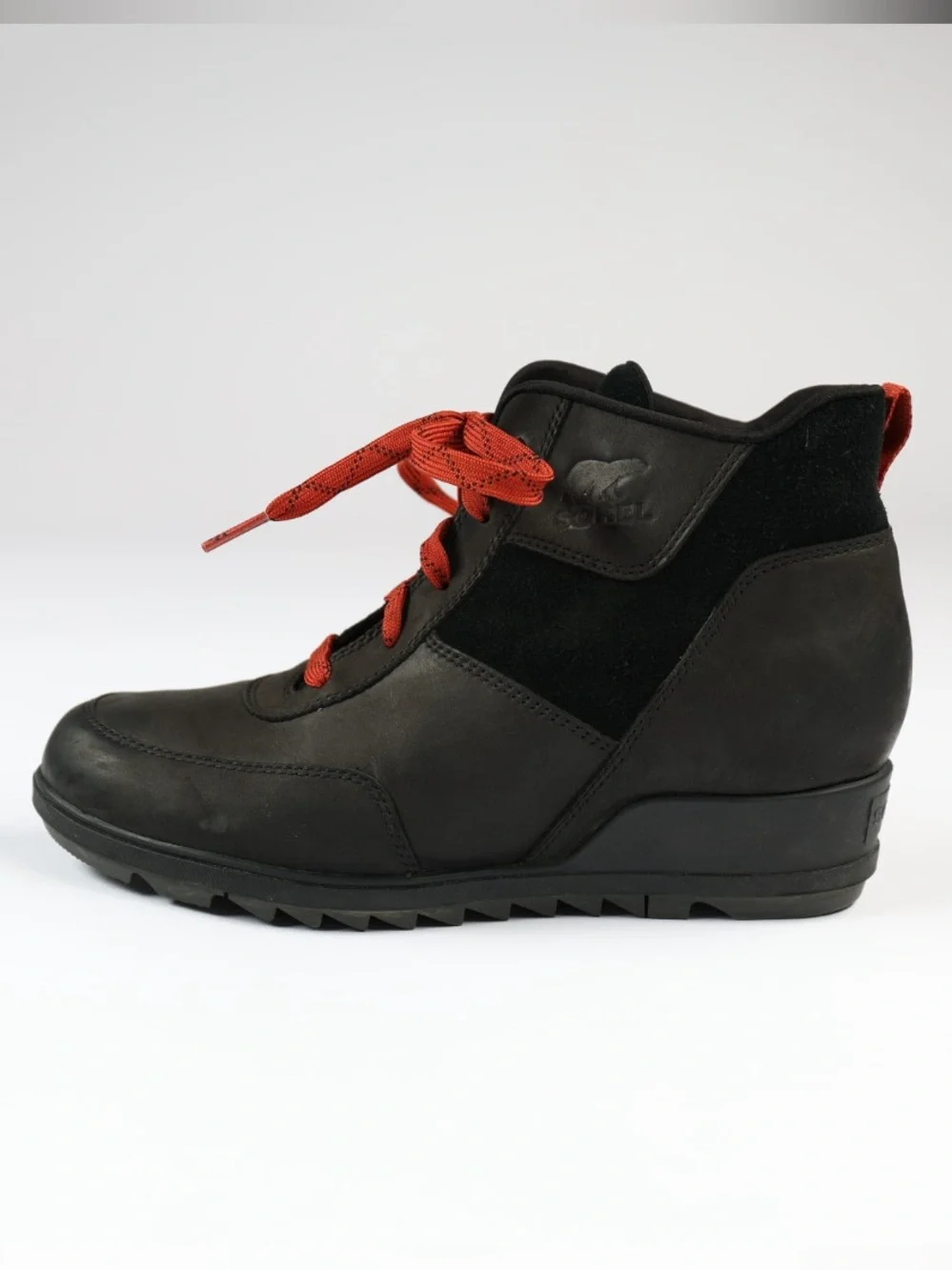 Sorel Women's Evie Sport Lace Wedge Boots Black Size 9